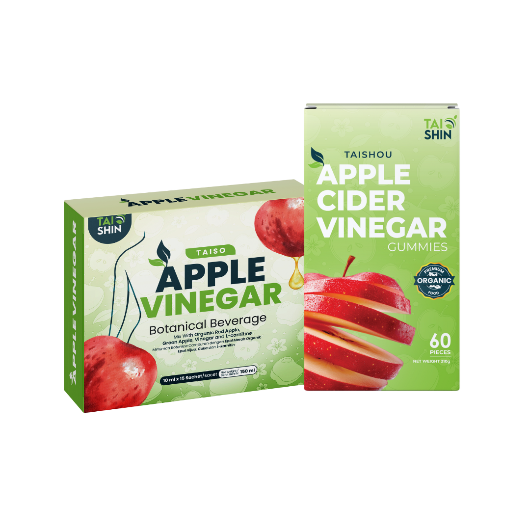 Taishou 排毒苹果醋软糖 Apple Cider Vinegar Gummy + Taiso 有机瘦身醋 (4+4 Boxes Package)