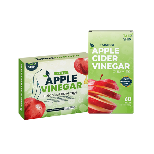 Taishou 排毒苹果醋软糖 Apple Cider Vinegar Gummy + Taiso 有机瘦身醋  (2+2 Boxes Package)